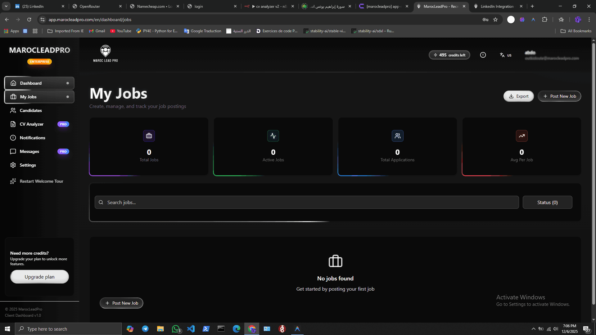 Click Post New Job button