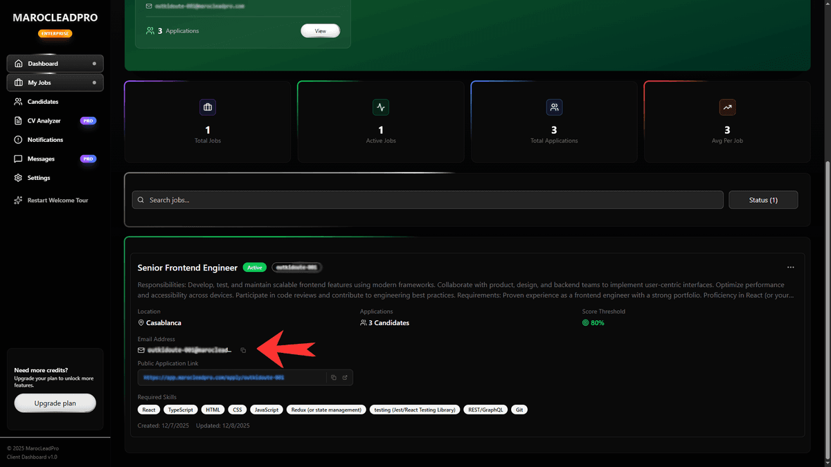 Copy Dashboard Email